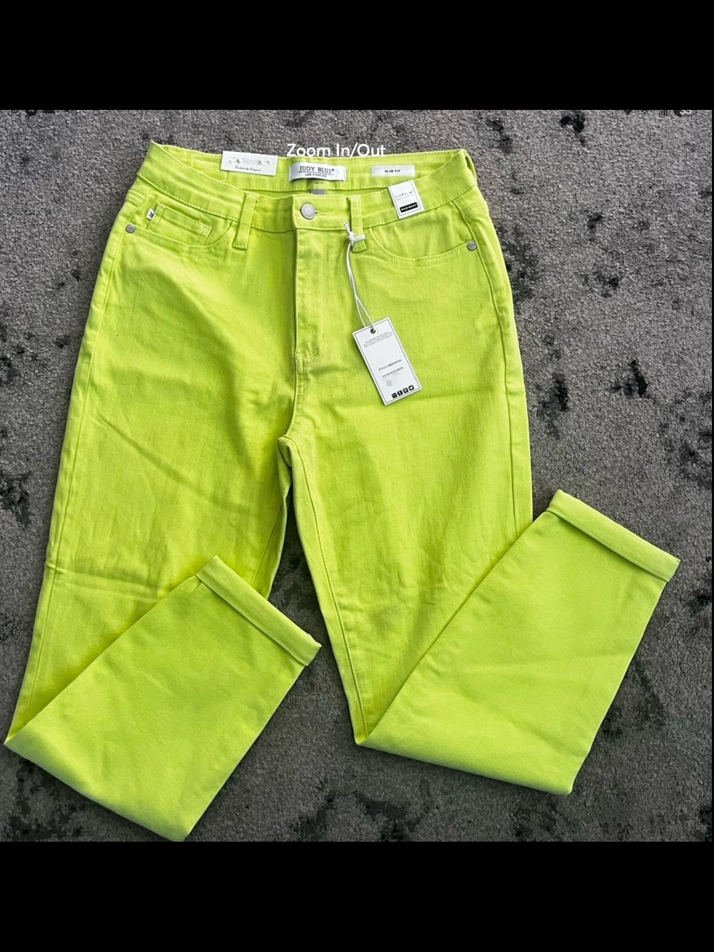 New Judy Blue Neon Green Slim Fit High-Rise Women’s Jeans Size 11 30